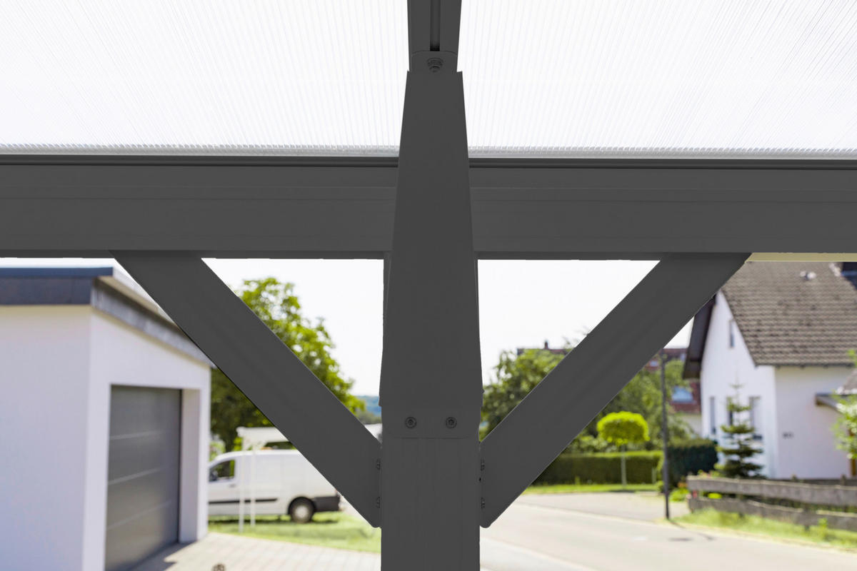 Westmann Carport 17m² B/H/T: ca. 300x220x576 cm 17m² - anthrazit (300,00/220,00/576,00cm) - Westmann
