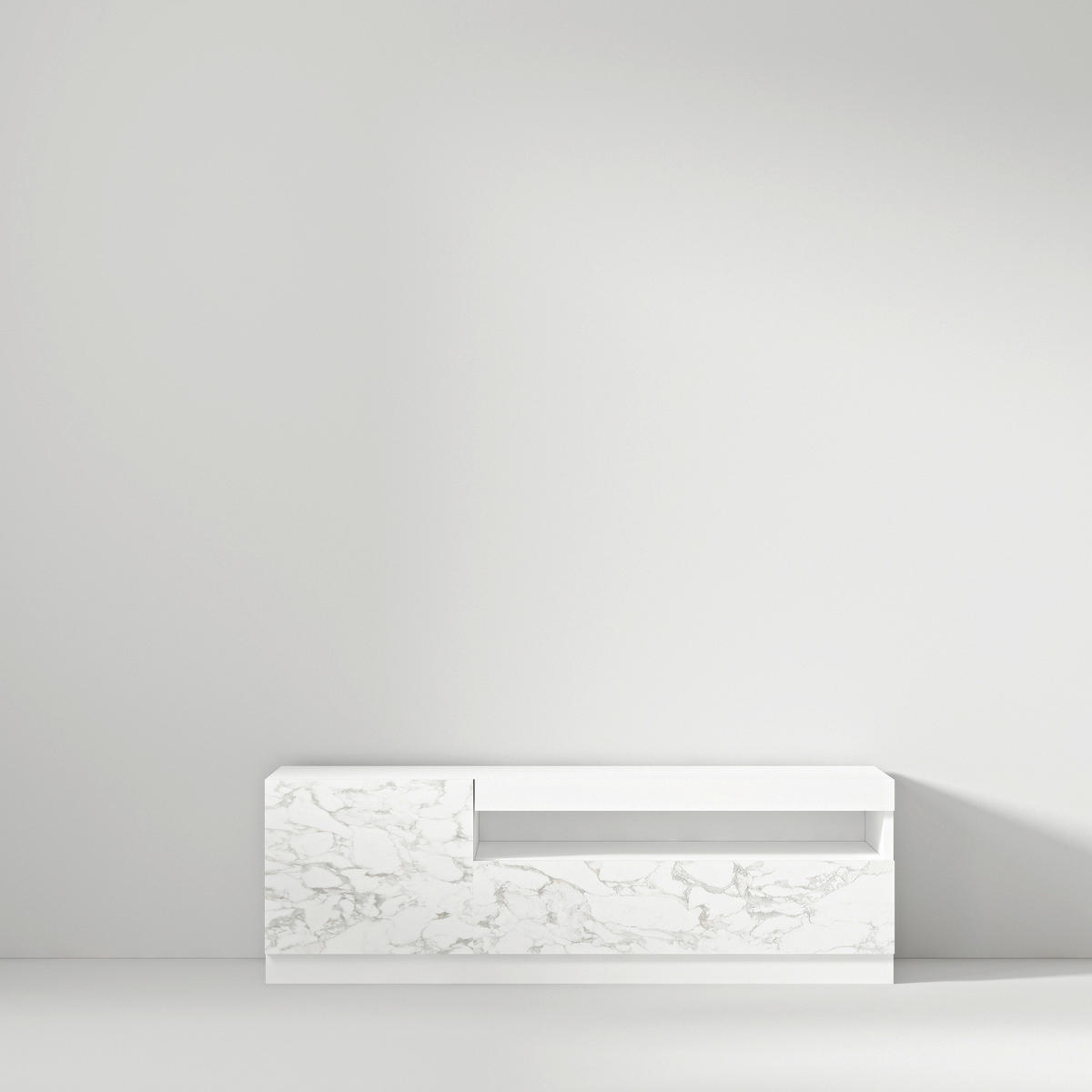 TV-Lowboard 9505 weiß Marmor Optik B/H/T: ca. 120x40x37 cm 9505 - weiß (120,00/40,00/37,00cm) - moebel17