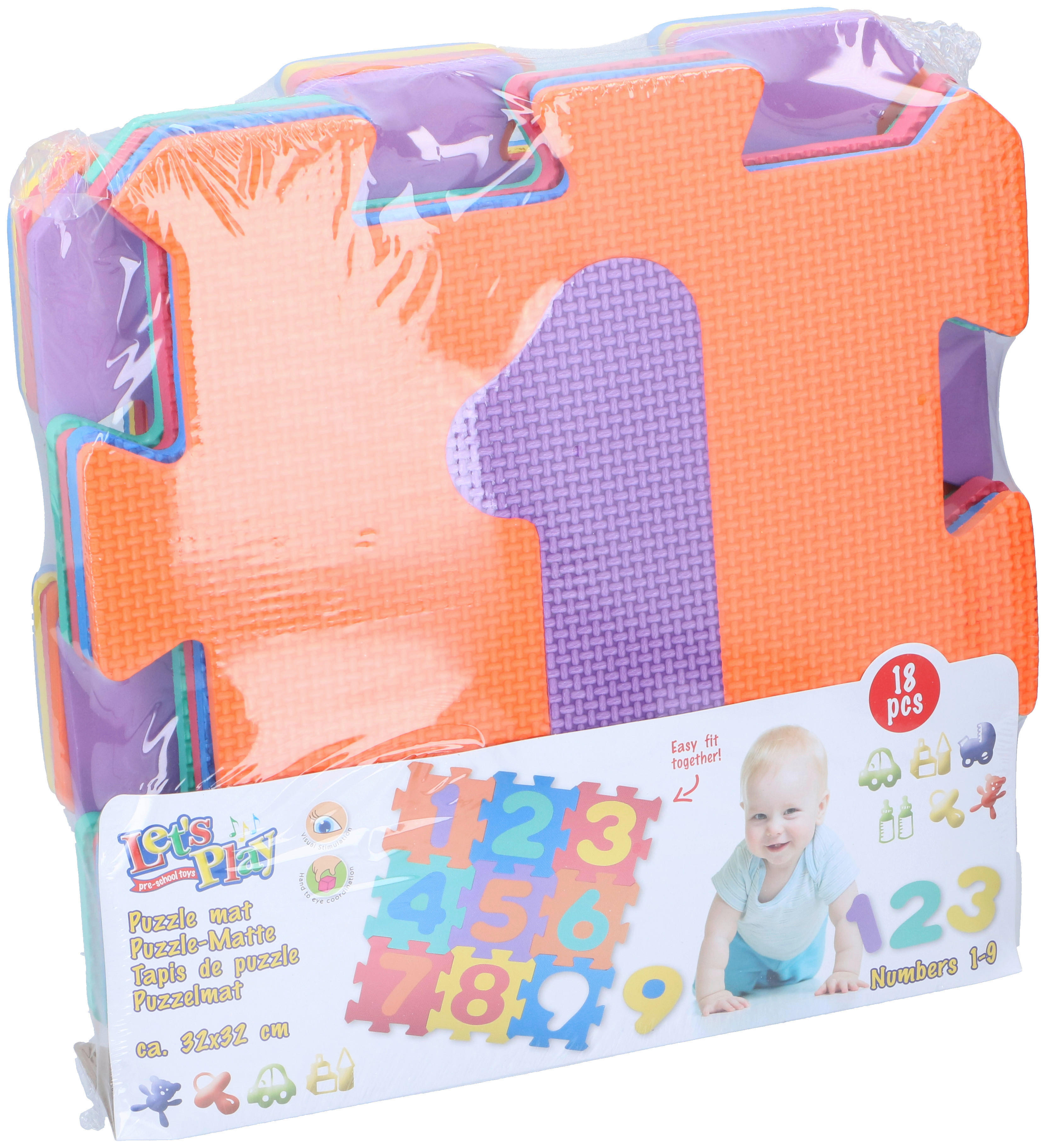 LET'S PLAY Puzzlematte B/H/L: ca. 92x1x92 cm Puzzle-Matte_9tlg. - mehrfarbig (92,00/92,00/1,00cm) - LET'S PLAY
