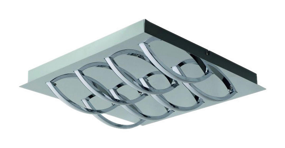 Näve Leuchten LED Deckenleuchte NV1228642 Chrom Aluminium B/H/T: ca. 41x9x41 cm null 8 Brennstellen Manchester - Chrom (41,00/9,00/41,00cm) - Näve Leuchten
