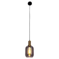 Näve Leuchten Pendelleuchte schwarz Metall Glas B/H/T/D: ca. 21,2x150x21,2x21,2 cm E27 1 Brennstellen FUMO - schwarz (21,20/150,00/21,20cm) - Näve Leuchten