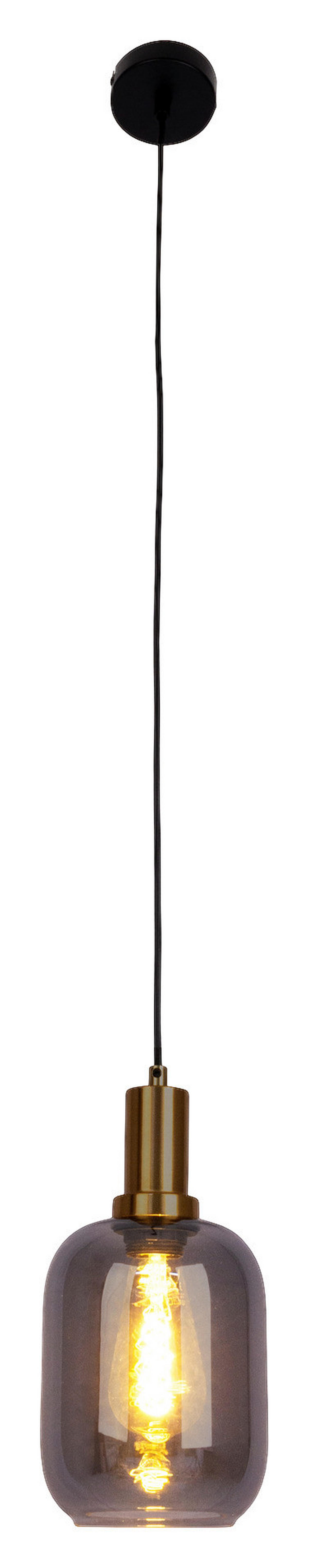 Näve Leuchten Pendelleuchte schwarz Metall Glas B/H/T/D: ca. 21,2x150x21,2x21,2 cm E27 1 Brennstellen FUMO - schwarz (21,20/150,00/21,20cm) - Näve Leuchten