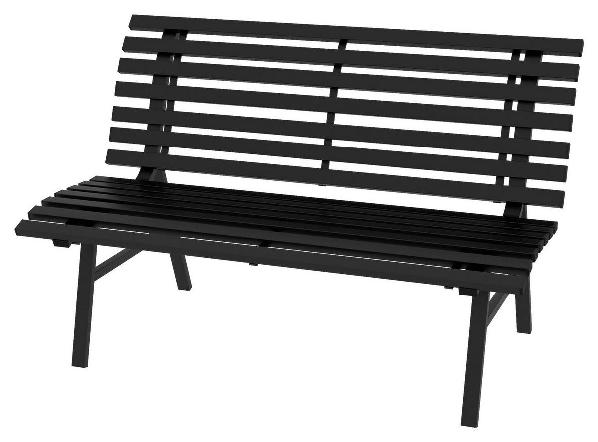 Outsunny Gartenbank schwarz Aluminium B/H/L: ca. 67x79x123 cm Gartenbank - schwarz (123,00/67,00/79,00cm) - Outsunny