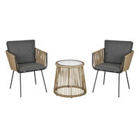 Outsunny Sitzgruppe grau Polyester B/H/L: ca. 60x60x67 cm Rattan_Gartenmöbel-Set - grau (67,00/60,00/60,00cm) - Outsunny