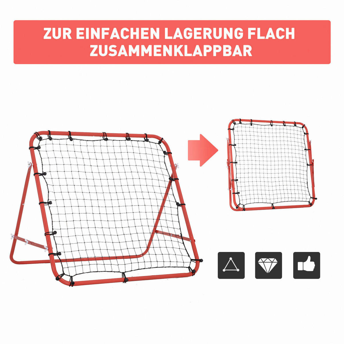 HOMCOM Netzrückprallwand Rebounder Netzrückprallwand_Rebounder_Tor - HOMCOM