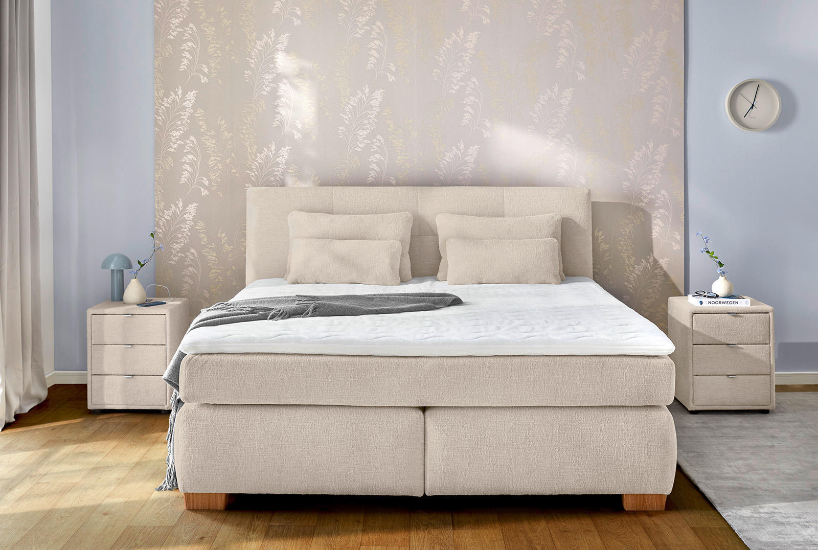 Boxspringbett  beige Liegefläche B/L: ca. 180x200 cm Ulla_Boxspringbett - beige (189,00/109,00/216,00cm)