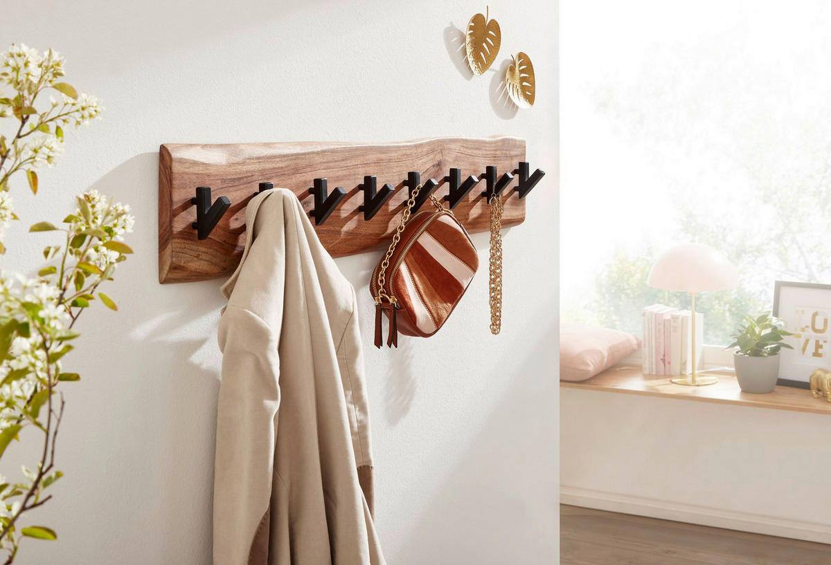 Wandgarderobe B/H/T: ca. 90x19x9 cm Wandgarderobe - (90,00/19,00/9,00cm) - Wohnling