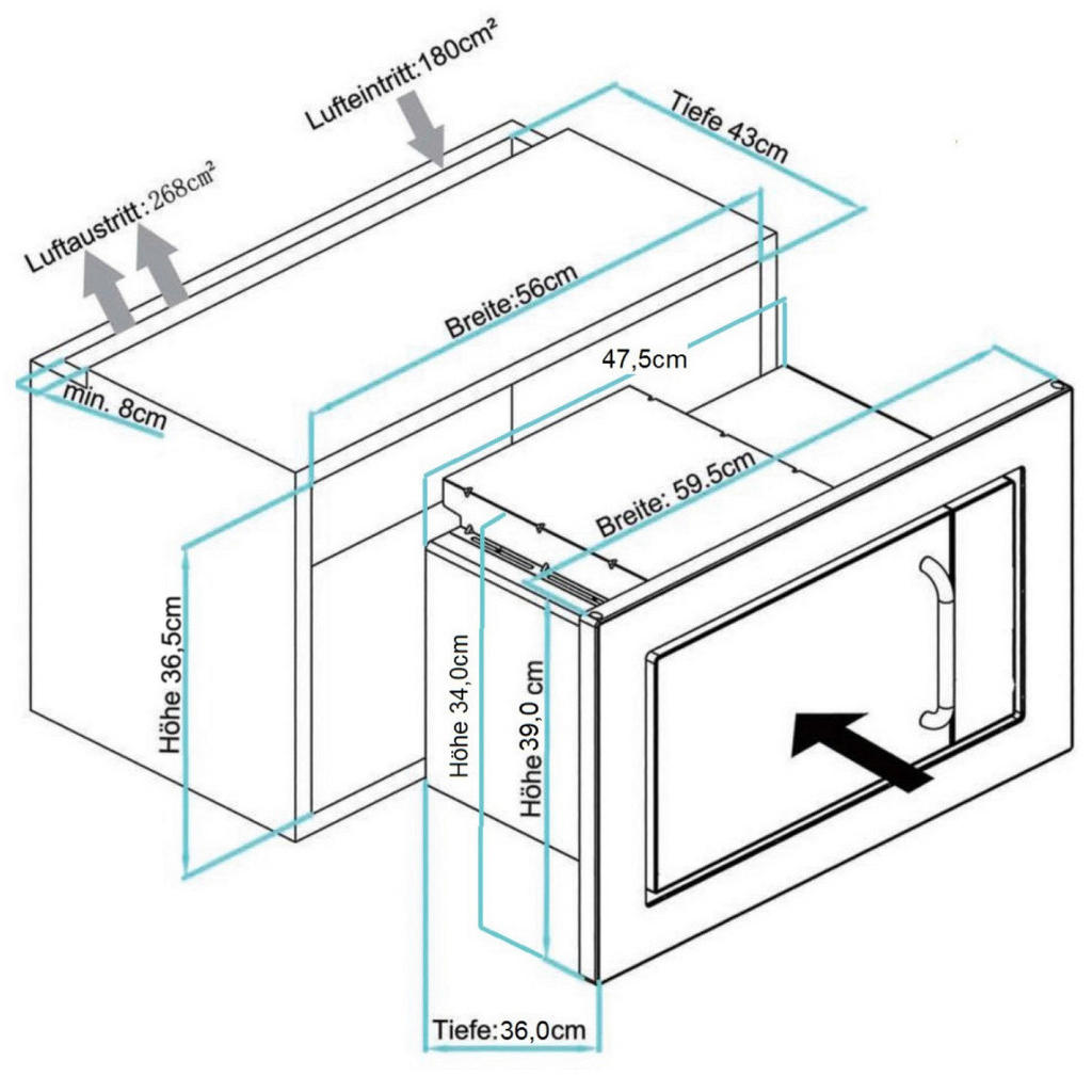 Thumbnail - Respekta Küchenblock Premium grau hochglänzend B/H/T: ca. 345x220,5x60 cm