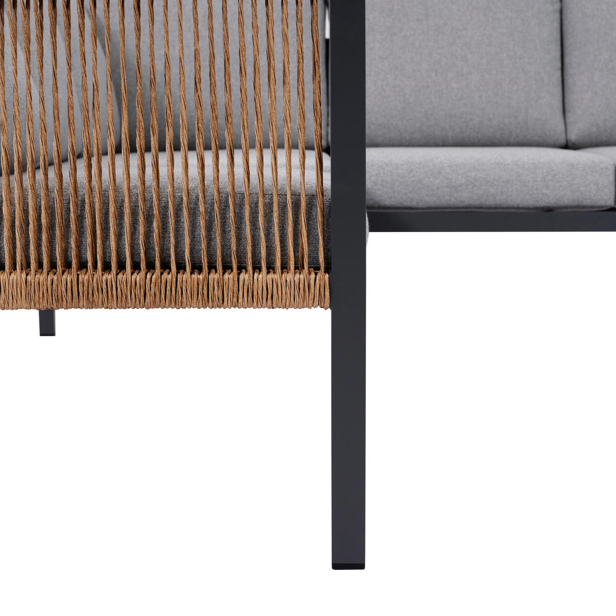 Loungeset grau Aluminium Corner_Sofaset_5tlg. - natur/dunkelgrau