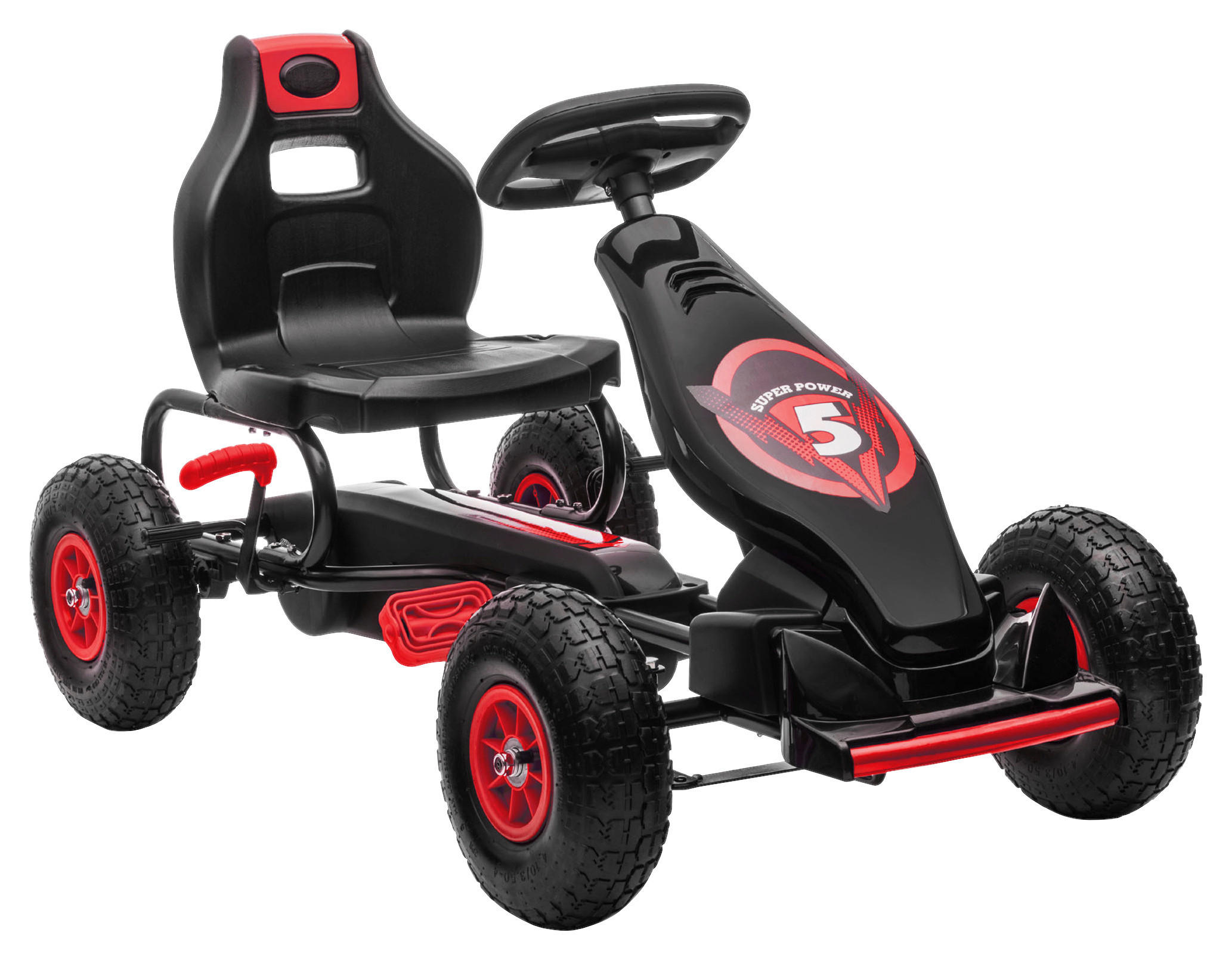 HOMCOM Kinder-Fahrzeug rot B/H/L: ca. 58x121x61 cm Go_Kart - rot/schwarz (61,00/58,00/121,00cm) - HOMCOM