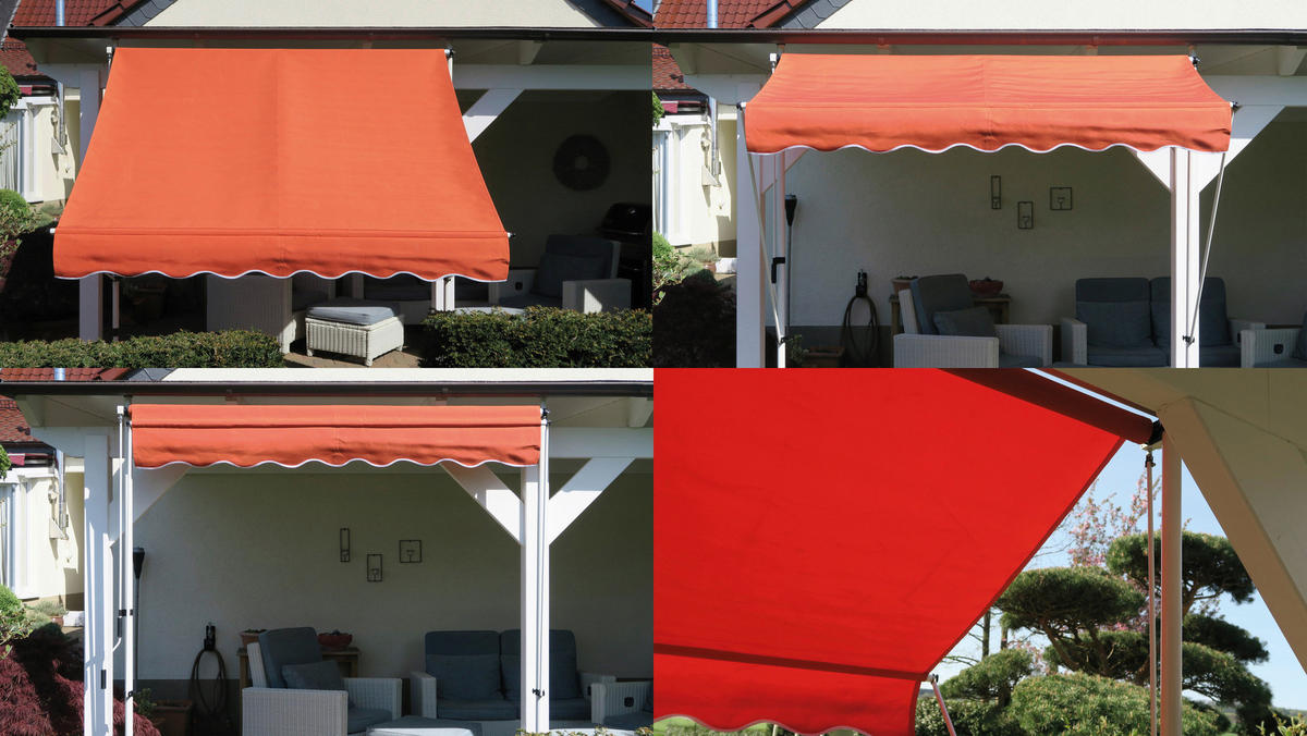 Grasekamp Klemm-Markise Ontario orange B/L: ca. 205x130 cm Ontario - orange/weiß (205,00/130,00cm) - Grasekamp