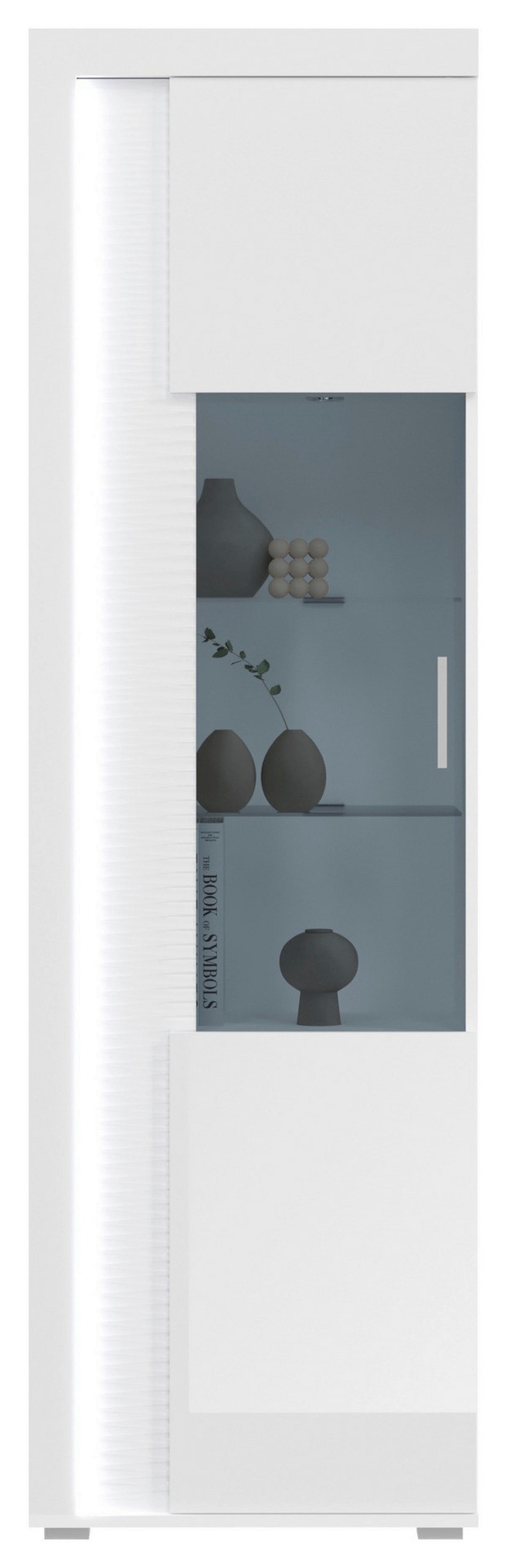 Standvitrine Skylight weiß weiß Hochglanz B/H/T: ca. 60x202x37 cm Skylight - weiß (60,00/202,00/37,00cm)