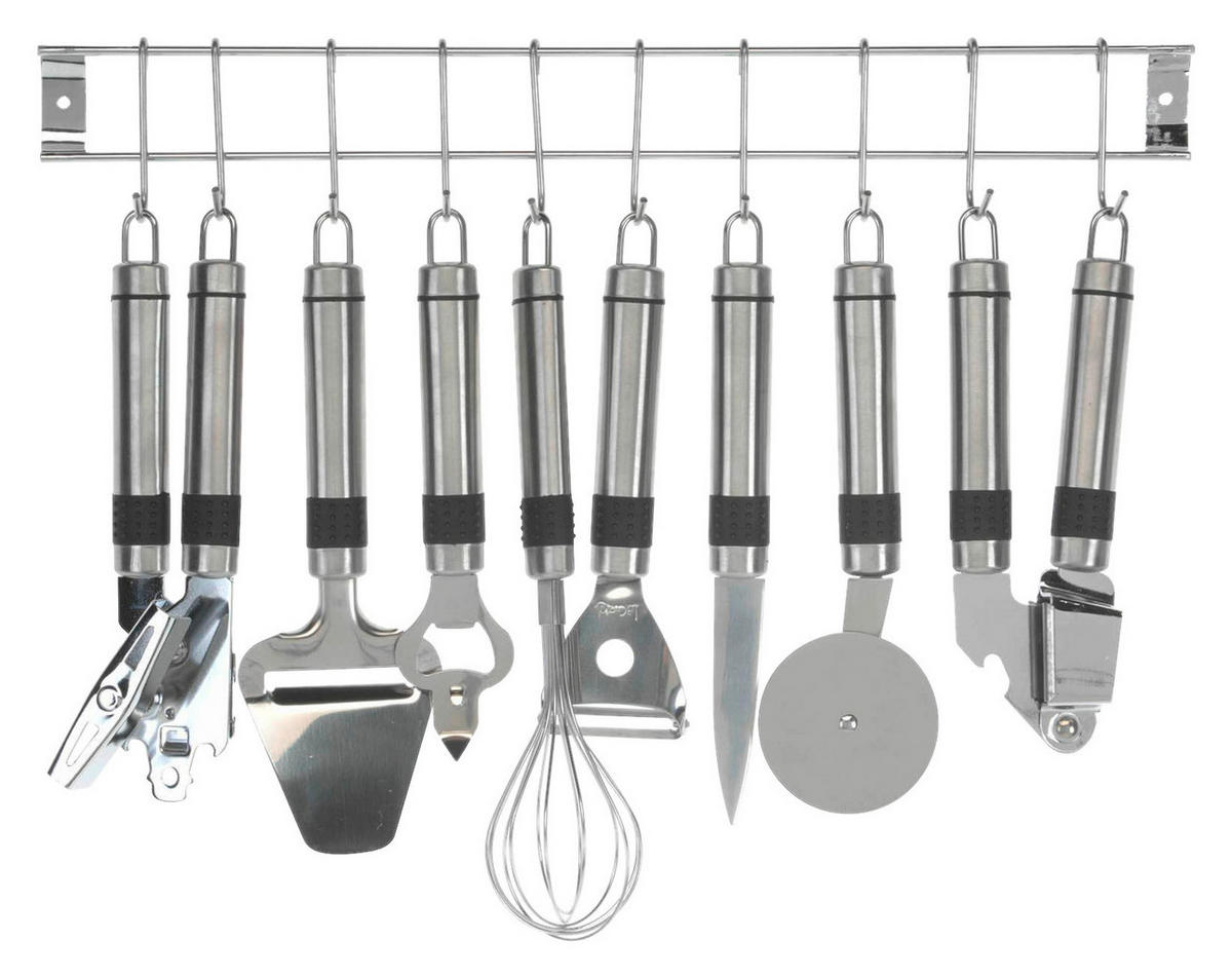 Küchenhelferset silber Edelstahl L: ca. 42 cm Küchenhelferset_9tlg. - silber (42,00cm)