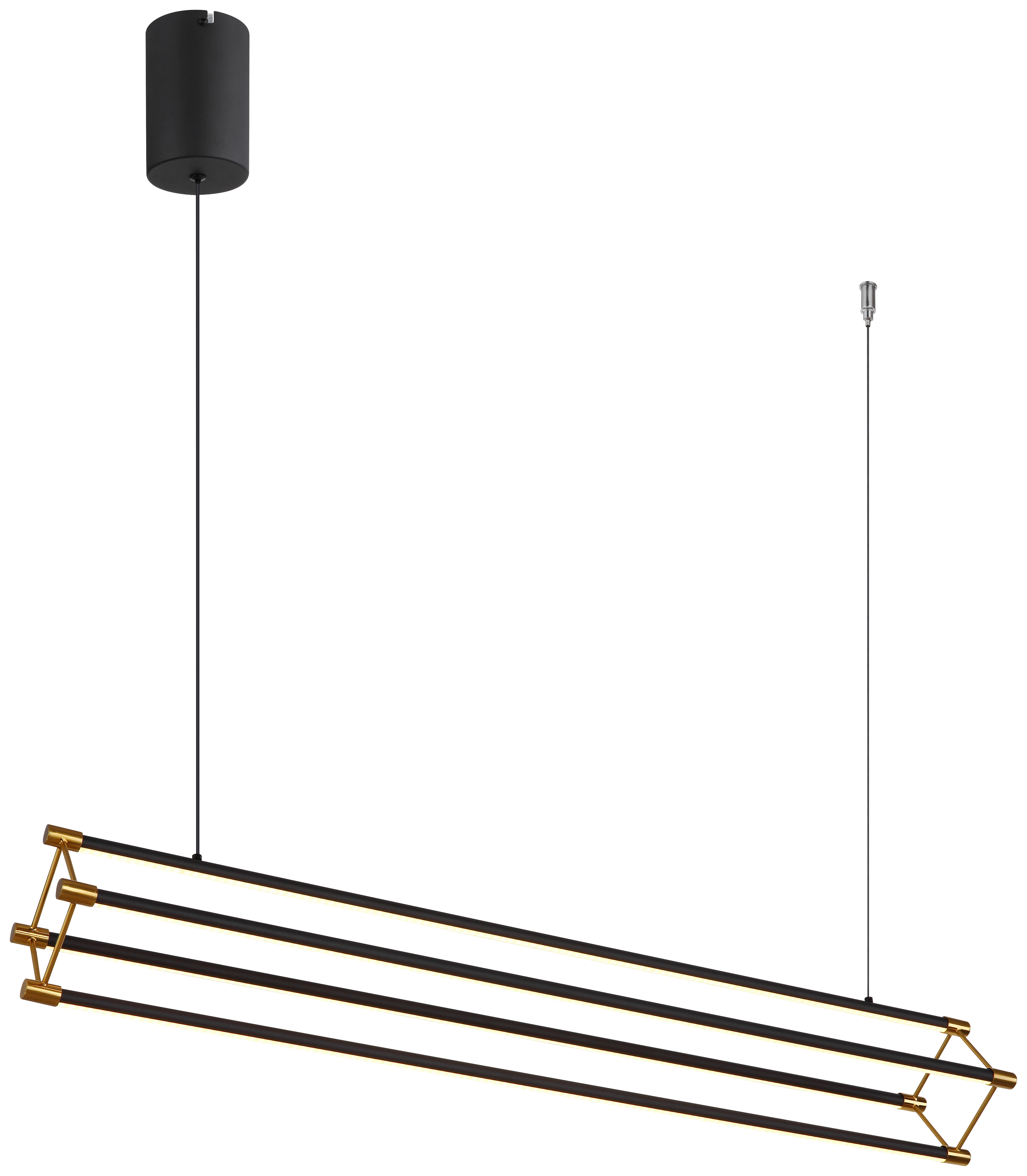 GLOBO LED-Pendelleuchte mattschwarz Opal gold Metall Kunststoff B/H/T: ca. 104x150x16,2 cm 1.0 Brennstellen KAYSON - gold/Opal (104,00/150,00/16,20cm) - GLOBO