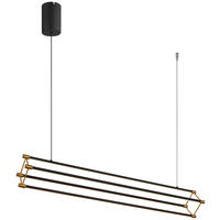 GLOBO LED-Pendelleuchte mattschwarz Opal gold Metall Kunststoff B/H/T: ca. 104x150x16,2 cm 1.0 Brennstellen KAYSON - gold/Opal (104,00/150,00/16,20cm) - GLOBO