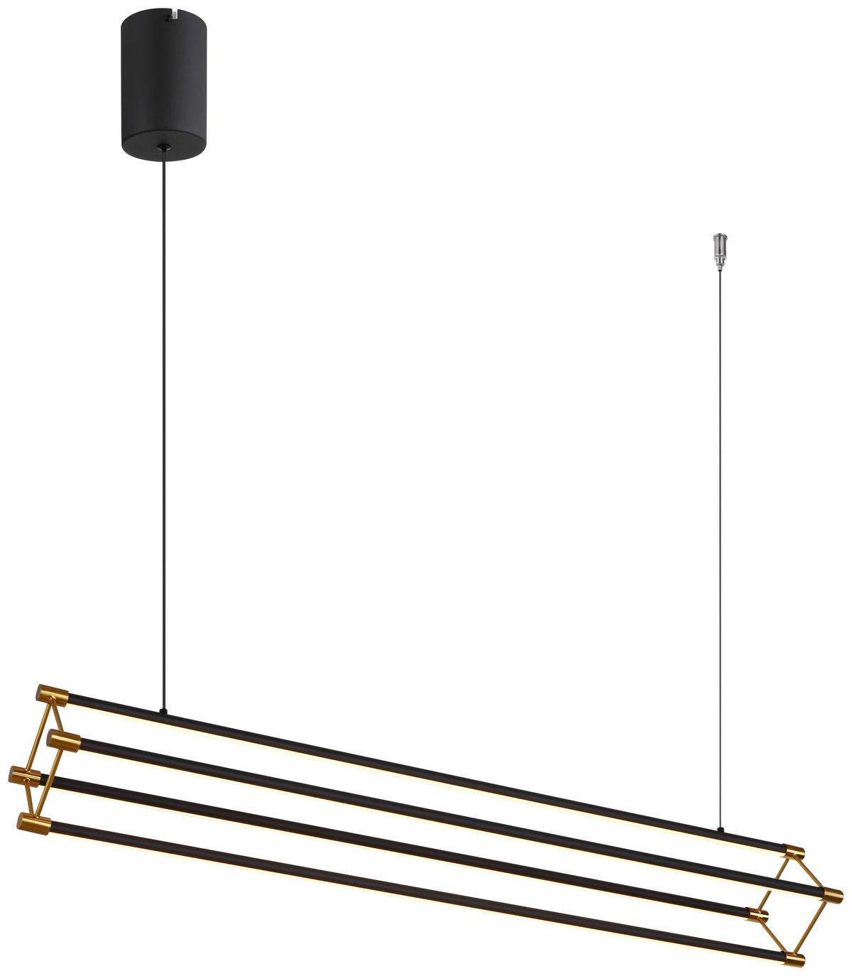 GLOBO LED-Pendelleuchte mattschwarz Opal gold Metall Kunststoff B/H/T: ca. 104x150x16,2 cm 1.0 Brennstellen KAYSON - gold/Opal (104,00/150,00/16,20cm) - GLOBO