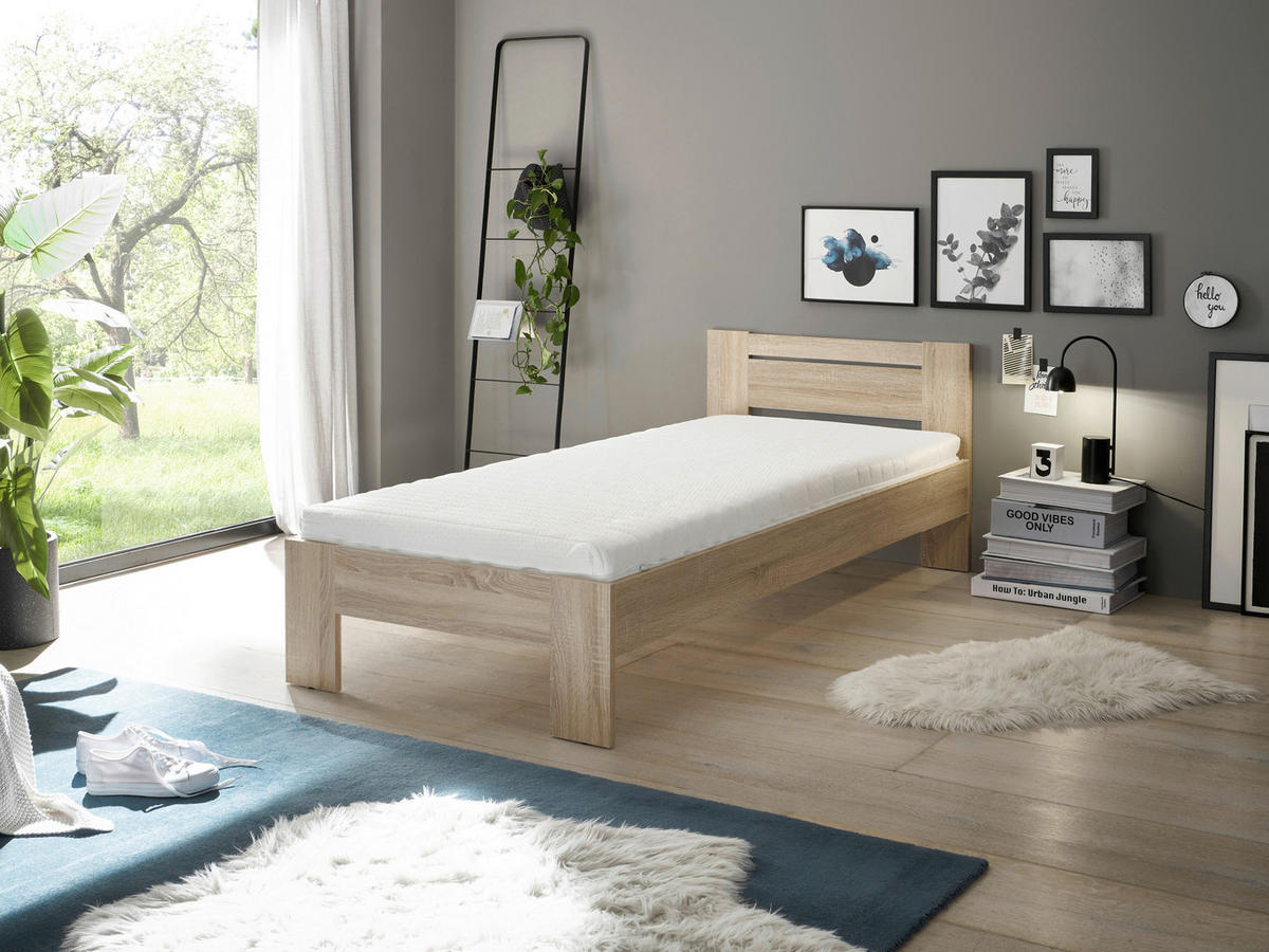 Futonbett Cannes Eiche Sonoma Nachbildung Liegefläche B/L: ca. 90x200 cm Cannes - Eiche (95,00/71,00/204,00cm)