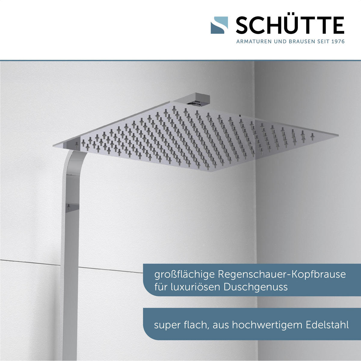 Überkopf-Brauseset mit Thermostatarmatur OCEAN Chrom B/H/T: ca. 47x88,5x10,6 cm OCEAN - weiß/Chrom (47,00/88,50/10,60cm) - SCHÜTTE