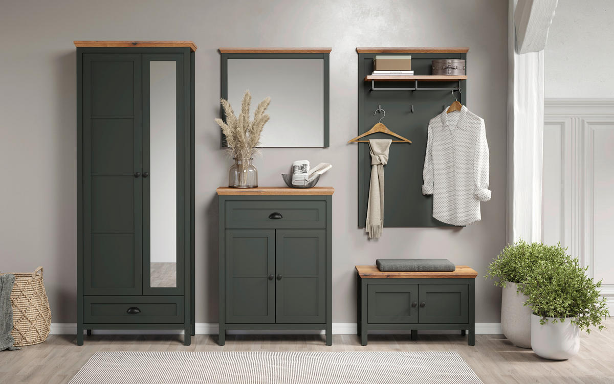 Garderobenpaneel Stanton tannengrün Eiche Evoke Coast Nachbildung B/H/T: ca. 77x123x28 cm Stanton - Eiche/tannengrün (77,00/123,00/28,00cm)