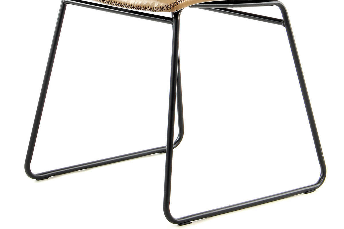 Stuhl Caila 100 2er hellbraun Kunstleder B/H/T: ca. 47,5x82x56 cm Caila 100 2er - schwarz/hellbraun (47,50/82,00/56,00cm) - 360 Living