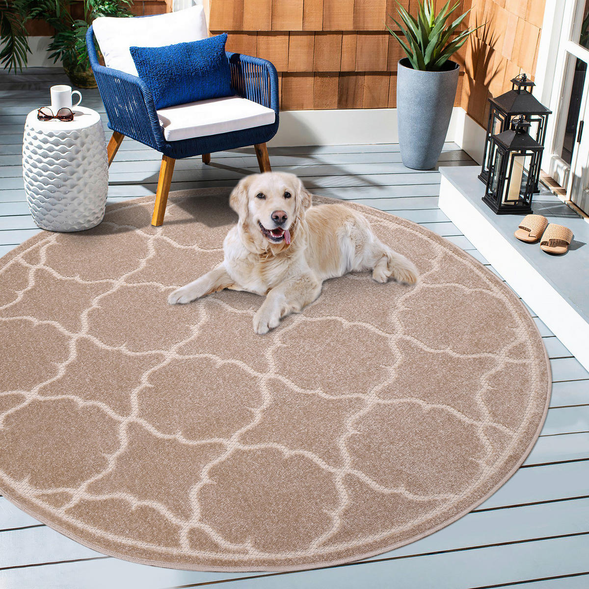 Sanat Outdoorteppich BERLIN beige B/L: ca. 150x150 cm BERLIN - beige (150,00/150,00cm) - Sanat
