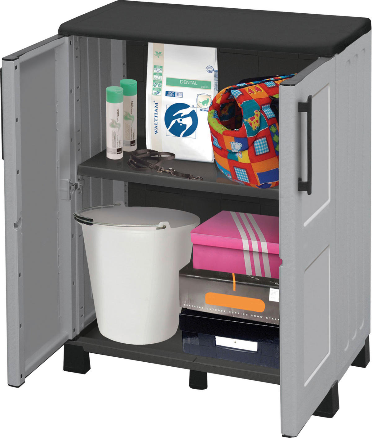 Linea Idea Kunststoffschrank Idea grau Kunststoff B/H/T: ca. 68x90x37 cm Idea - grau (68,00/90,00/37,00cm) - Linea Idea