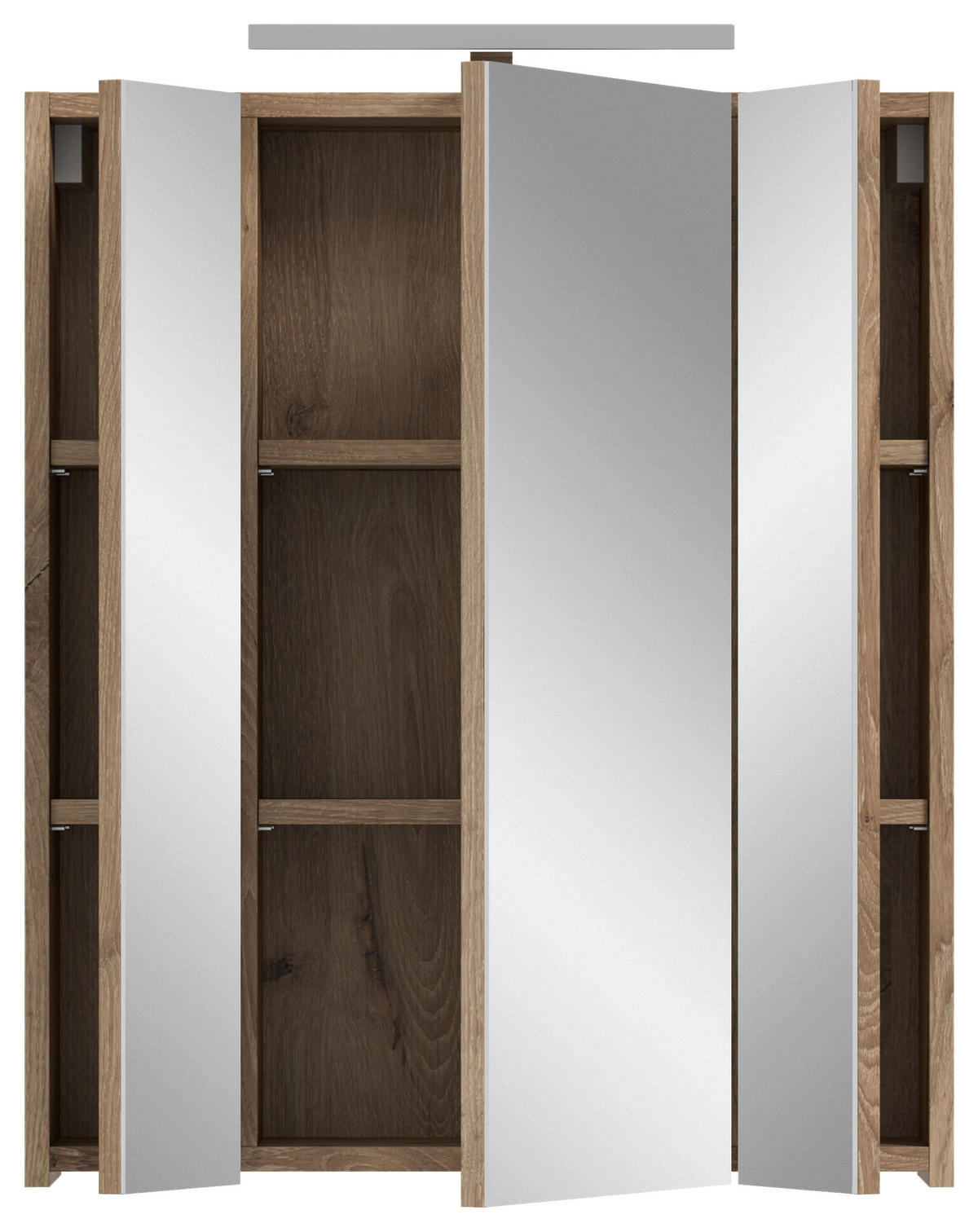 Spiegelschrank Ice Nox Oak Nachbildung schwarz matt B/H/T: ca. 60x70x18 cm Ice - schwarz (60,00/70,00/18,00cm) - xonox.home