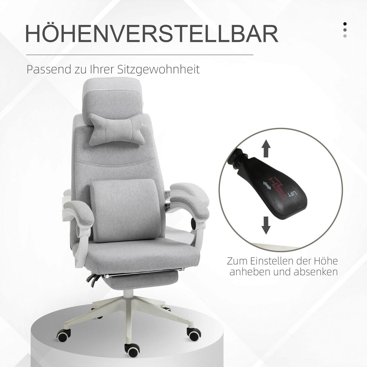 Gaming-Sessel 921-253 grau 921-253 - grau (62,00/127,00/68,00cm) - Vinsetto