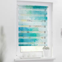 Doppelrollo Duo Aquarell blau B/L: ca. 100x150 cm Duo Aquarell - blau/grün (100,00/150,00cm) - LICHTBLICK