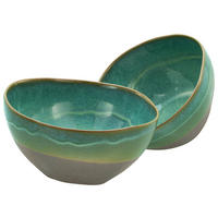CreaTable Poke-Bowl-Set Basalt Bio olive Steinzeug H/D: ca. 9x18 cm Basalt Bio - olive (18,00/9,00cm) - CreaTable