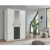 Kleiderschrank Cottbus weiß B/H/T: ca. 135x198x58 cm Cottbus - weiß/Graphit (135,00/198,00/58,00cm)