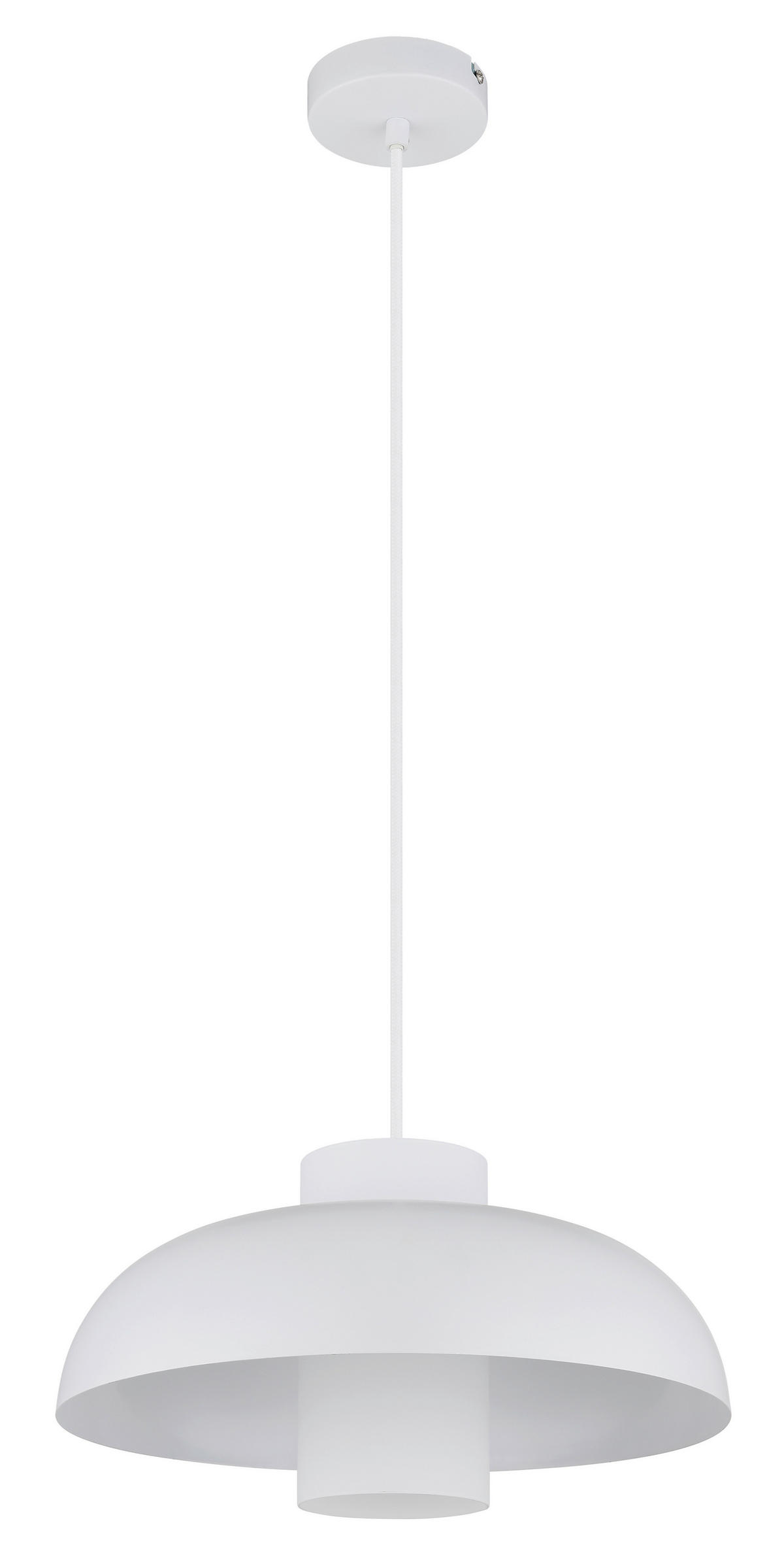 GLOBO Pendelleuchte weiß Metall H/D: ca. 120x38 cm E27 1 Brennstellen LOWE - weiß (38,00/120,00cm) - GLOBO