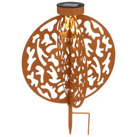 Solarleuchte rost Metall B/L: ca. 41x30 cm Solarerdsp.-_Dekorstanzungen - rost (41,00/30,00cm) - GLOBO