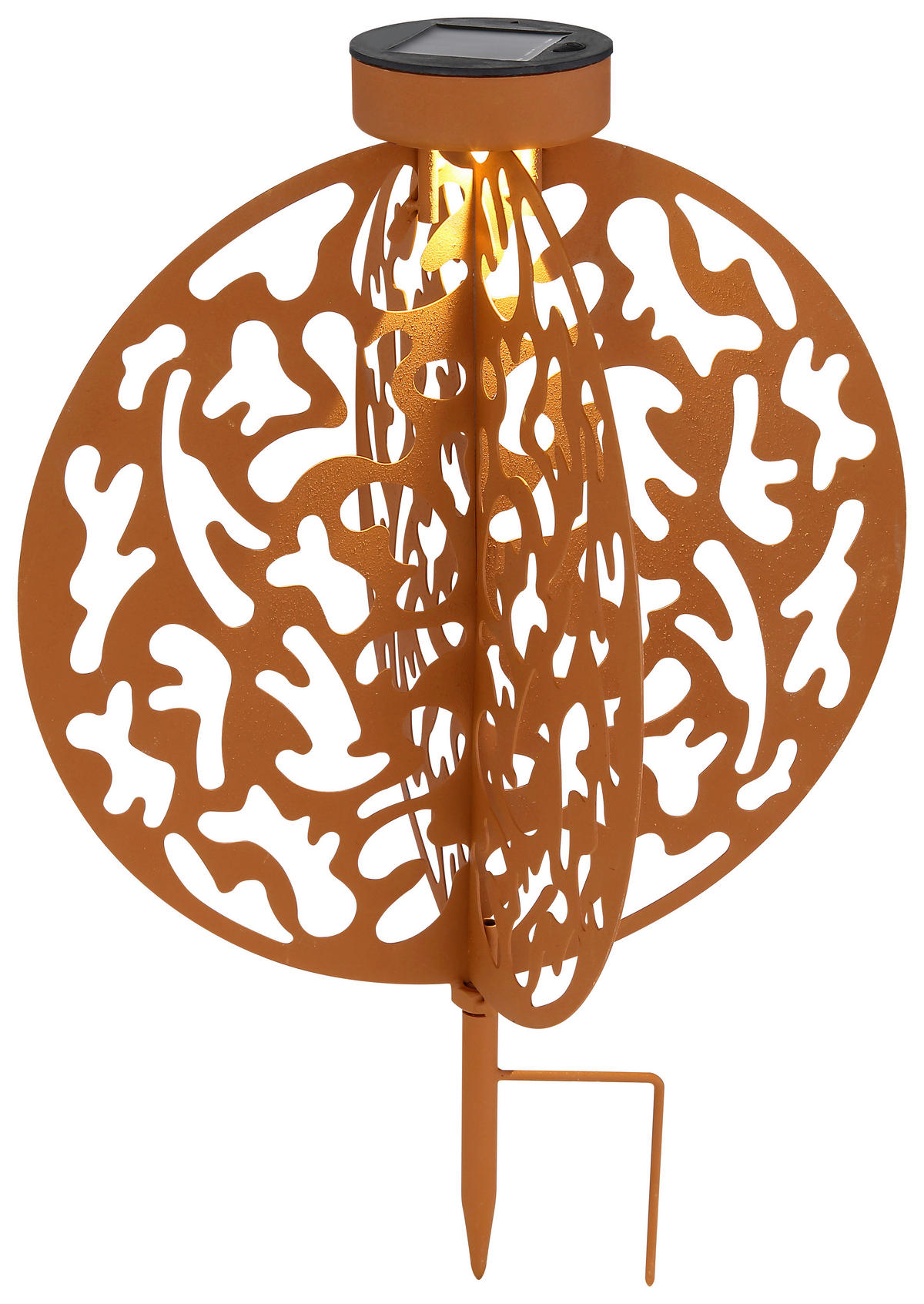 Solarleuchte rost Metall B/L: ca. 41x30 cm Solarerdsp.-_Dekorstanzungen - rost (41,00/30,00cm) - GLOBO