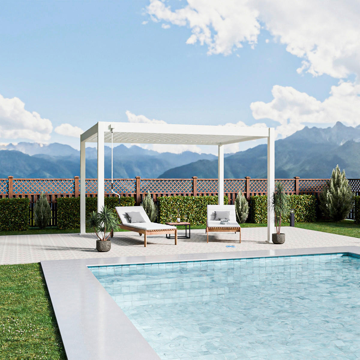 PergoLine Pergola Trumpf weiß Aluminium...