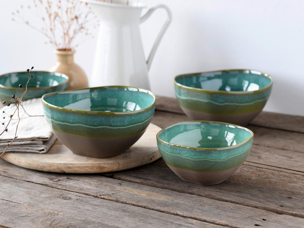 CreaTable Bowl-Set Basalt Bio olive Steinzeug Basalt Bio - olive - CreaTable