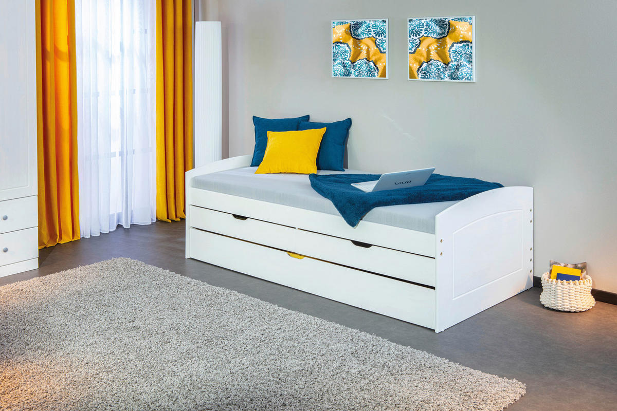 Funktionsbett RIED 90x200 weiß RIED 90x200 - weiß (204,00/98,00/63,00cm) - Inter Link
