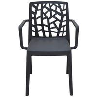 POCOline Stapelstuhl Florenz dunkelgrau Kunststoff B/H/L: ca. 53x82x55 cm Florenz - dunkelgrau (55,00/53,00/82,00cm) - POCOline