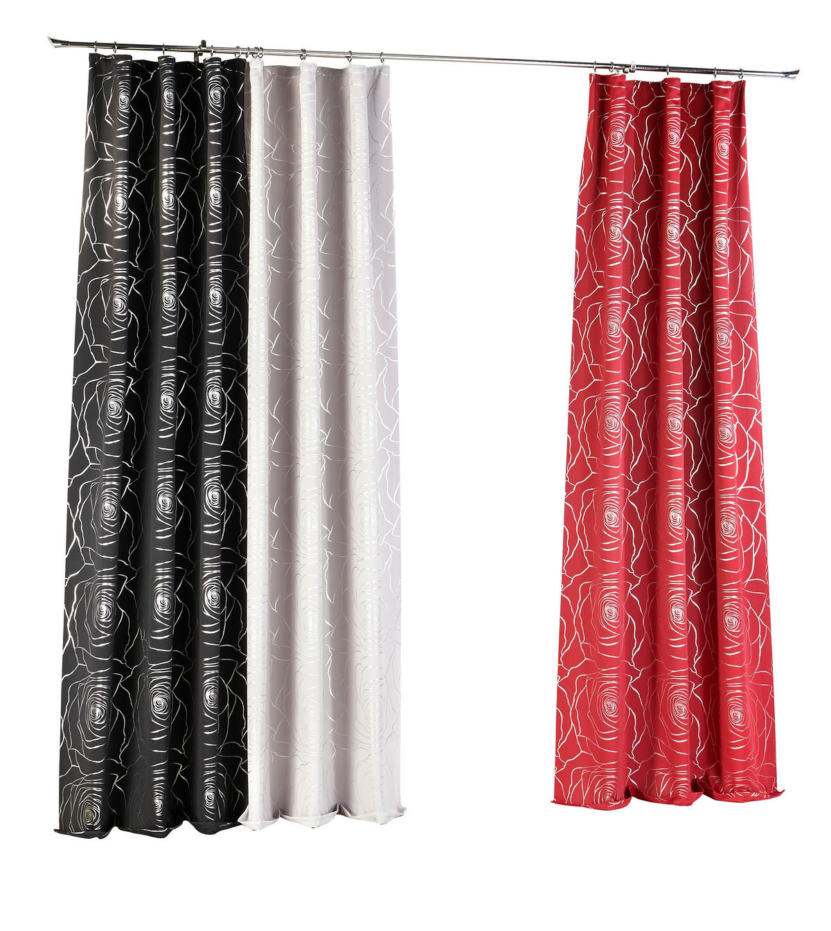 Verdunklungsvorhang Roses schwarz B/L: ca. 140x245 cm Roses - schwarz (140,00/245,00cm) - Home Essential