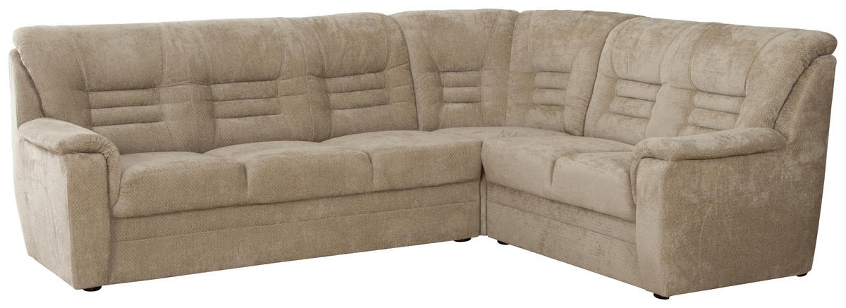 Wohnlandschaft Merlin sandbeige Microfaser B/H/T: ca. 280x98x222 cm Merlin - nussbaum/sandbeige (280,00/98,00/222,00cm)