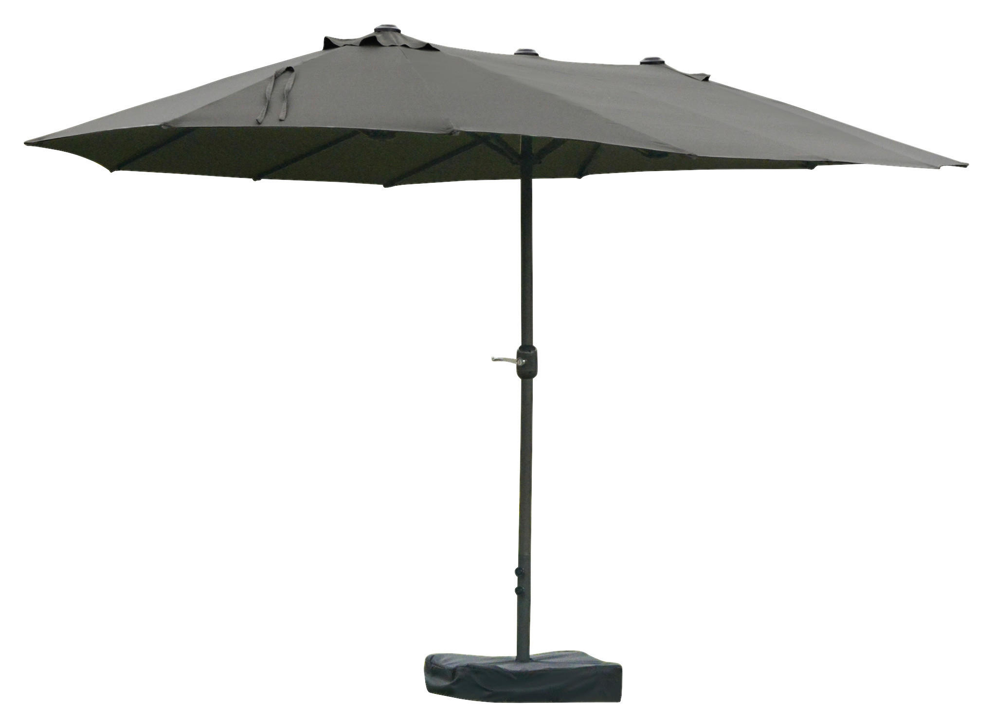 Outsunny Doppel-Sonnenschirm mit Handkurbel dunkelgrau Stahl B/H/L: ca. 270x240x460 cm Doppel-Sonnenschirm_mit_Handkurbel - dunkelgrau (460,00/270,00/240,00cm) - Outsunny