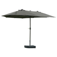 Outsunny Doppel-Sonnenschirm mit Handkurbel dunkelgrau Stahl B/H/L: ca. 270x240x460 cm Doppel-Sonnenschirm_mit_Handkurbel - dunkelgrau (460,00/270,00/240,00cm) - Outsunny
