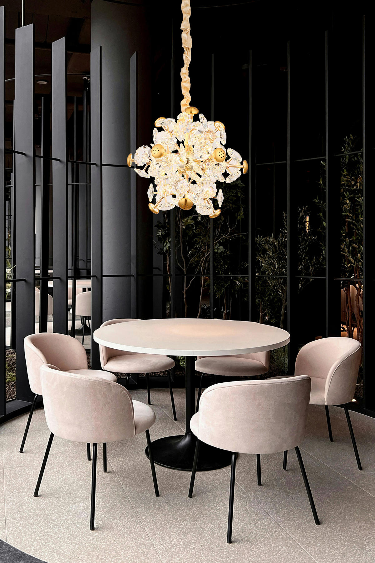 GLOBO Pendelleuchte gold klar Metall Glas H/D: ca. 120x40 cm 1.0 Brennstellen Floriella - gold/klar (40,00/120,00cm) - GLOBO