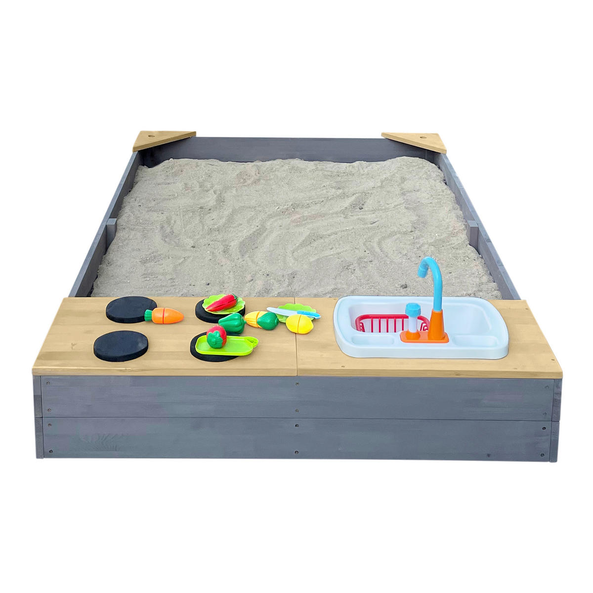 AXI Sandkasten Kelly grau B/H/L: ca. 115x22x180 cm Kelly - braun/grau (180,00/115,00/22,00cm) - AXI