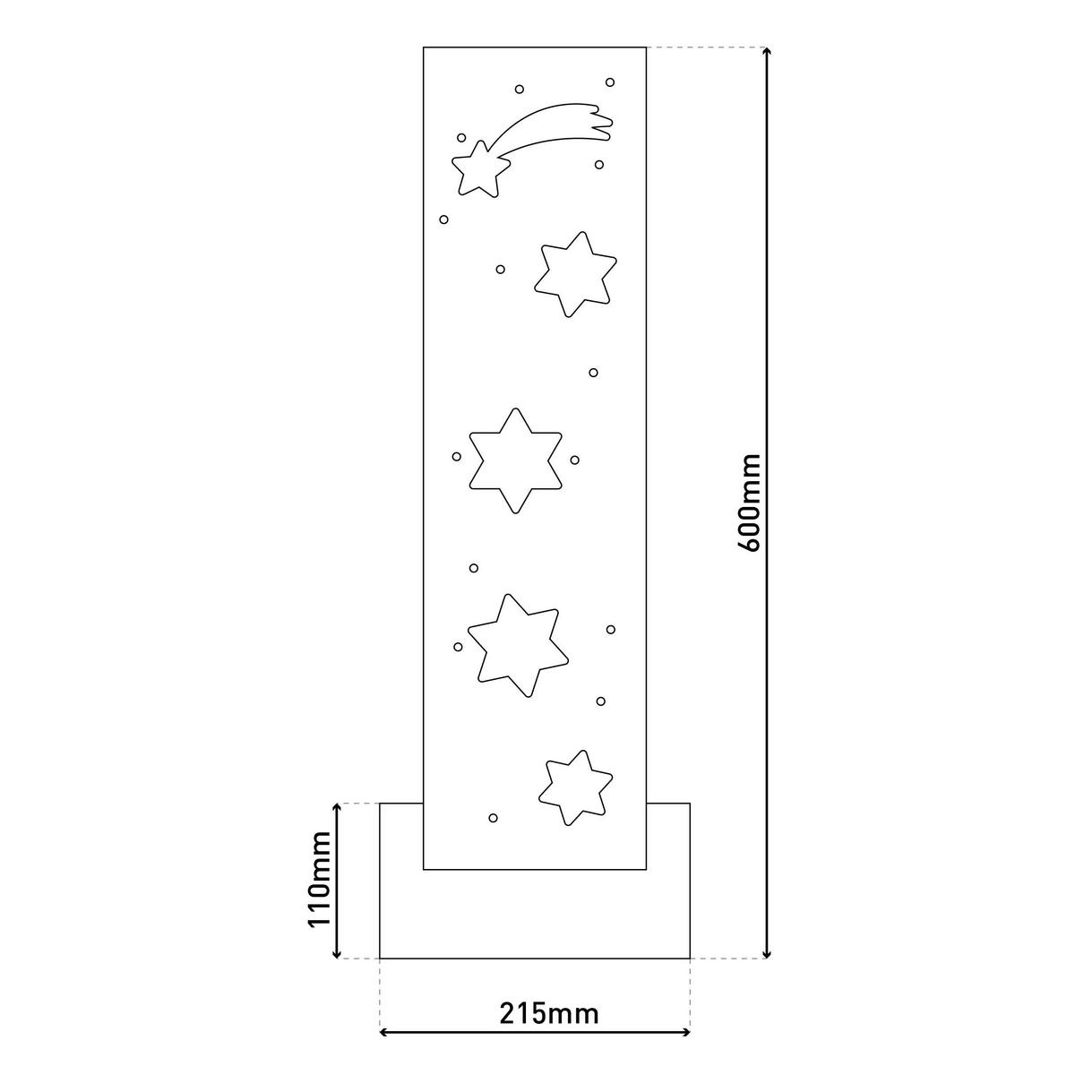 Näve Leuchten LED-Dekoleuchte natur Holz B/H/T: ca. 11x60x21,5 cm LED-Holz-Dekoleuchte STERNE - natur (11,00/60,00/21,50cm) - Näve Leuchten
