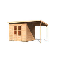Karibu Gartenhaus Tony 2 mit Anbau B/H/T: ca. 242x220x214 cm Tony 2 mit Anbau - natur (242,00/220,00/214,00cm) - Karibu