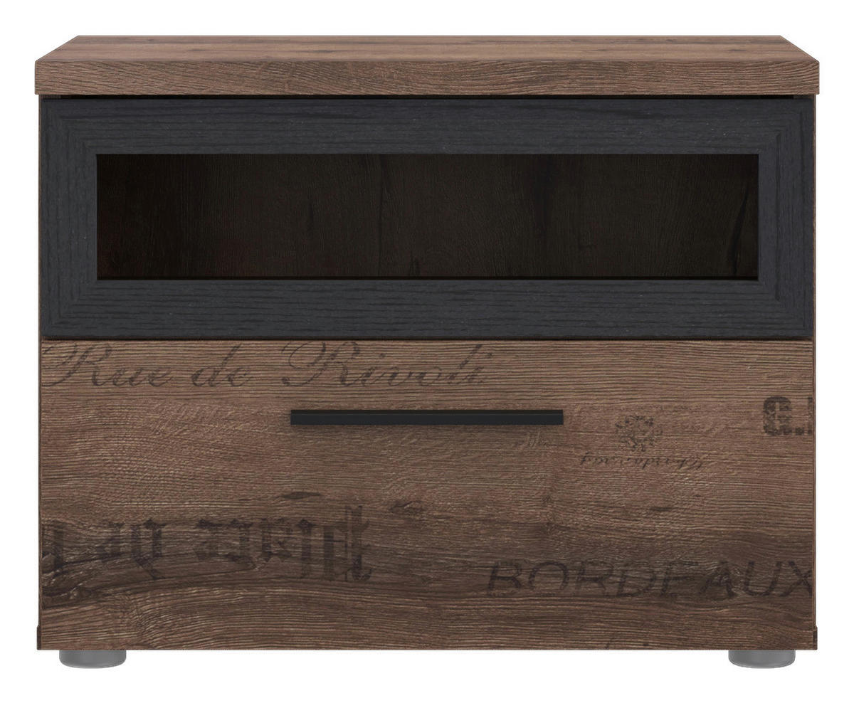 Nachtkonsole  schlamm Eiche Nachbildung B/H/T: ca. 52x40,8x41,3 cm Jacky_Nachtkonsole - Eiche/schlamm (52,00/40,80/41,30cm)