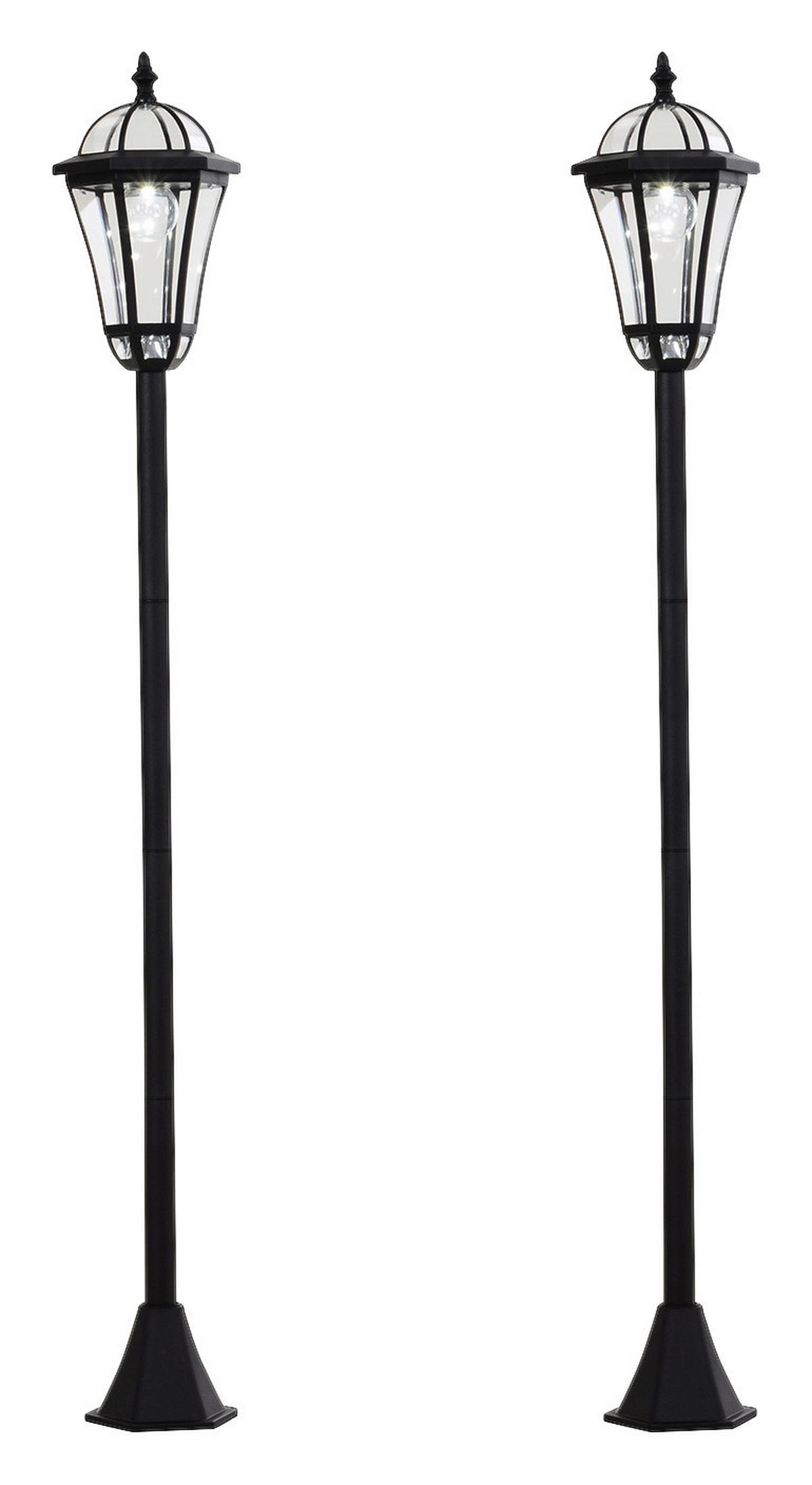 Gartenlaterne im 2er-Set schwarz Kunststoff H/D: ca. 129x18,5 cm Gartenlaterne im 2er-Set - schwarz (18,50/129,00cm) - Outsunny