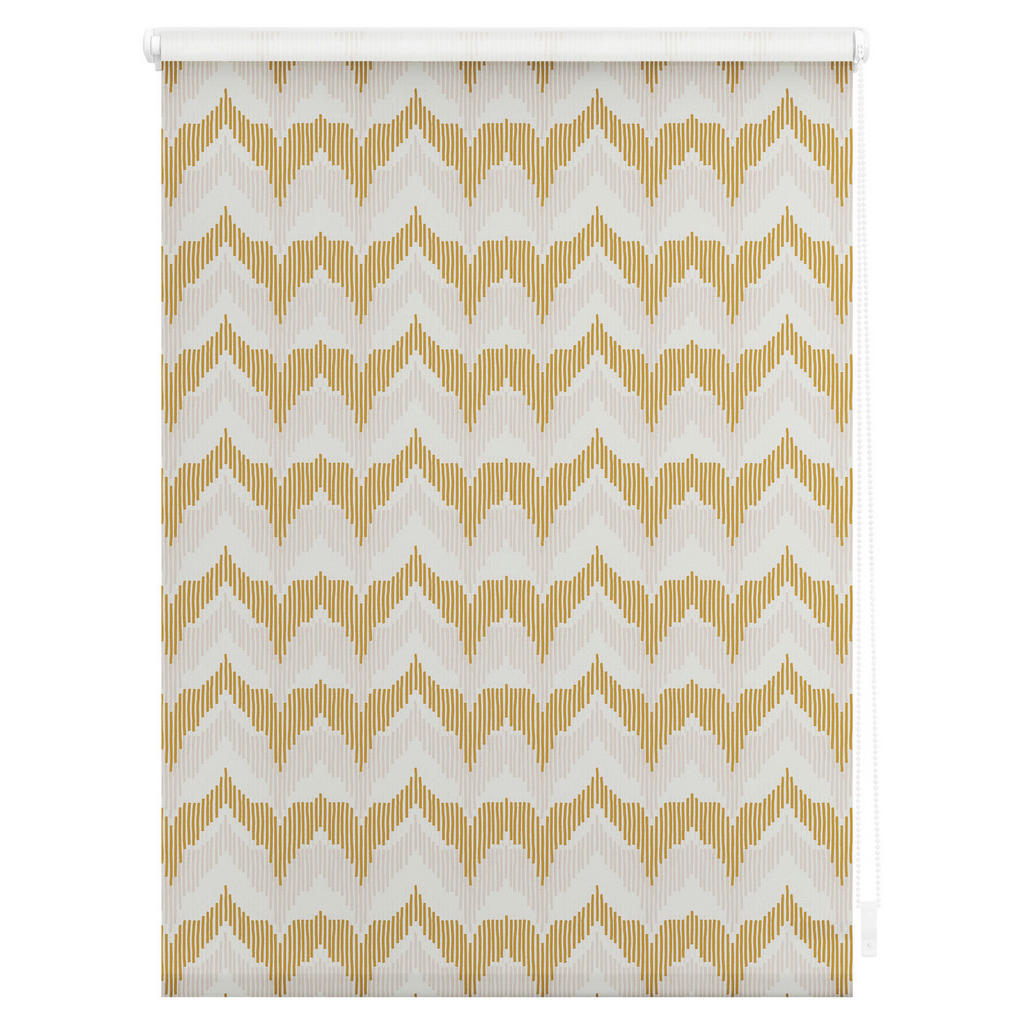 Thumbnail - LICHTBLICK Rollo Boho Zig Zag gelb B/L: ca. 45x150 cm
