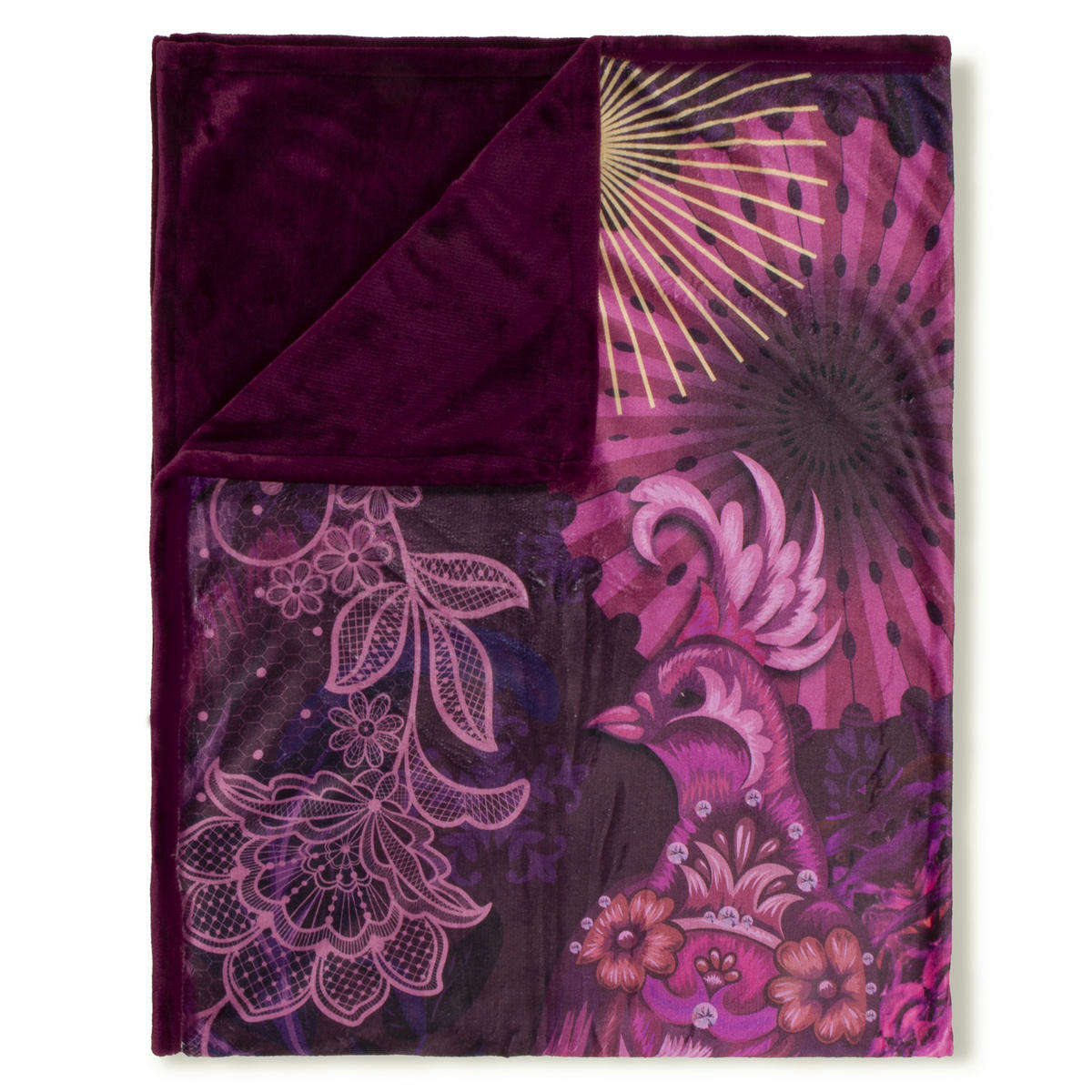 Wohndecke Miska Polysamt Miska - bordeaux (130,00/160,00cm) - HIP